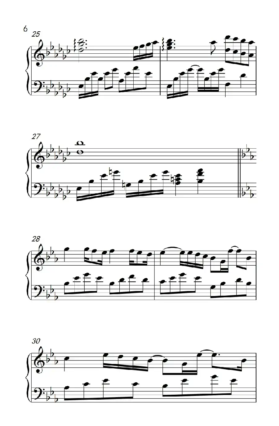 被风吹过的夏天(《弹吧音教》制谱版)