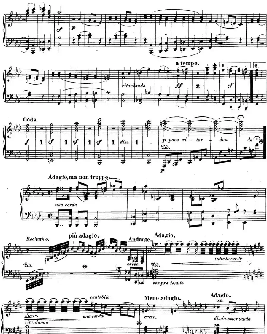 贝多芬钢琴奏鸣曲31 降A大调 Op.110 A-flat major