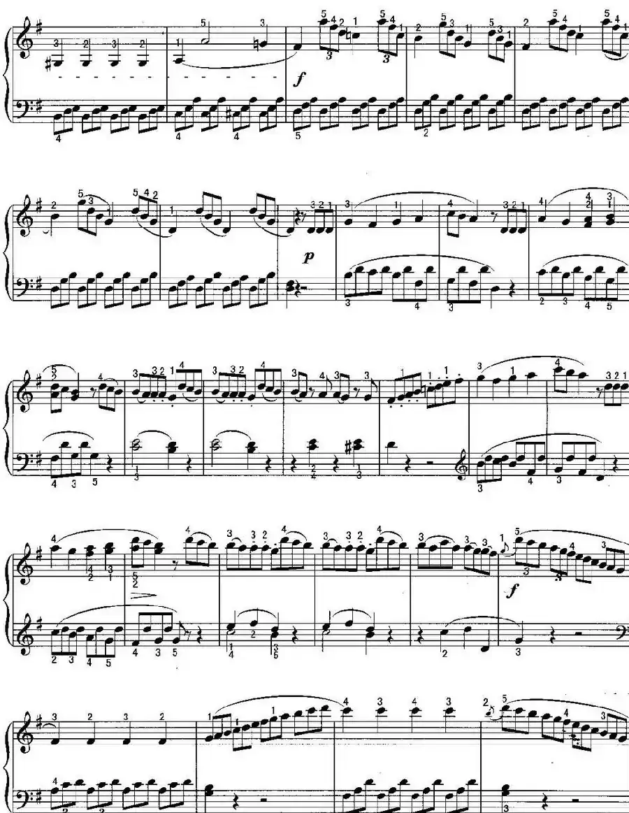 不可不弹的世界钢琴名曲：奏鸣曲（G大调）