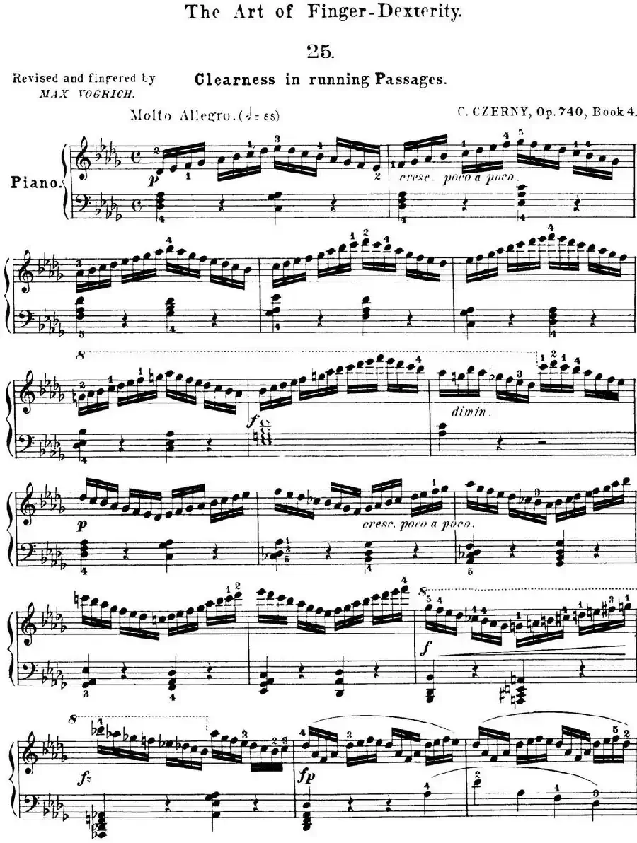 50首车尔尼Op.740钢琴手指灵巧技术练习曲(NO.25)