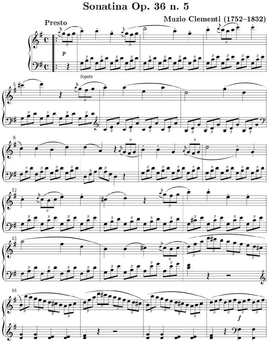 6 Sonatinas Op.36（6首钢琴小奏鸣曲-5）