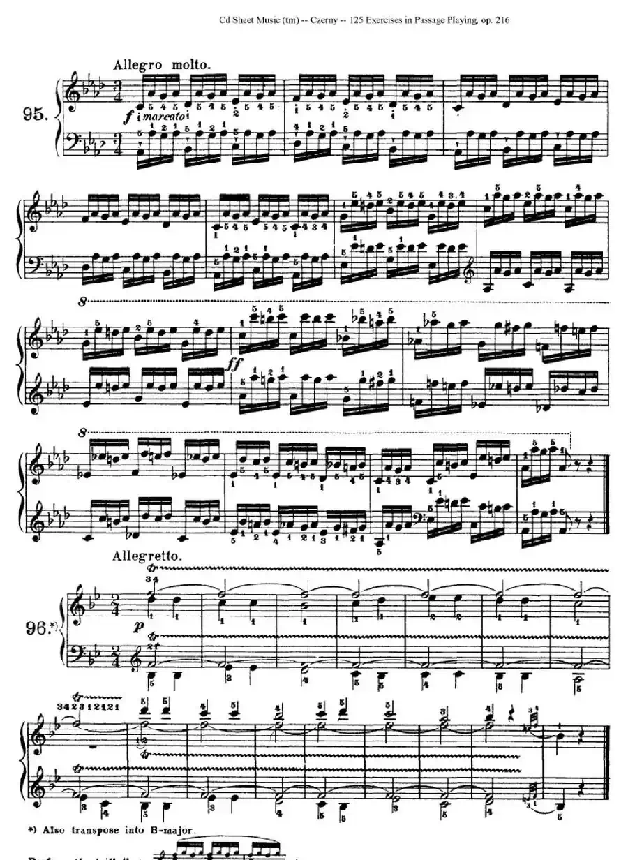 125 Exercises in Passage Playing Op.261（车尔尼125首钢琴短乐句练习曲（95——111））