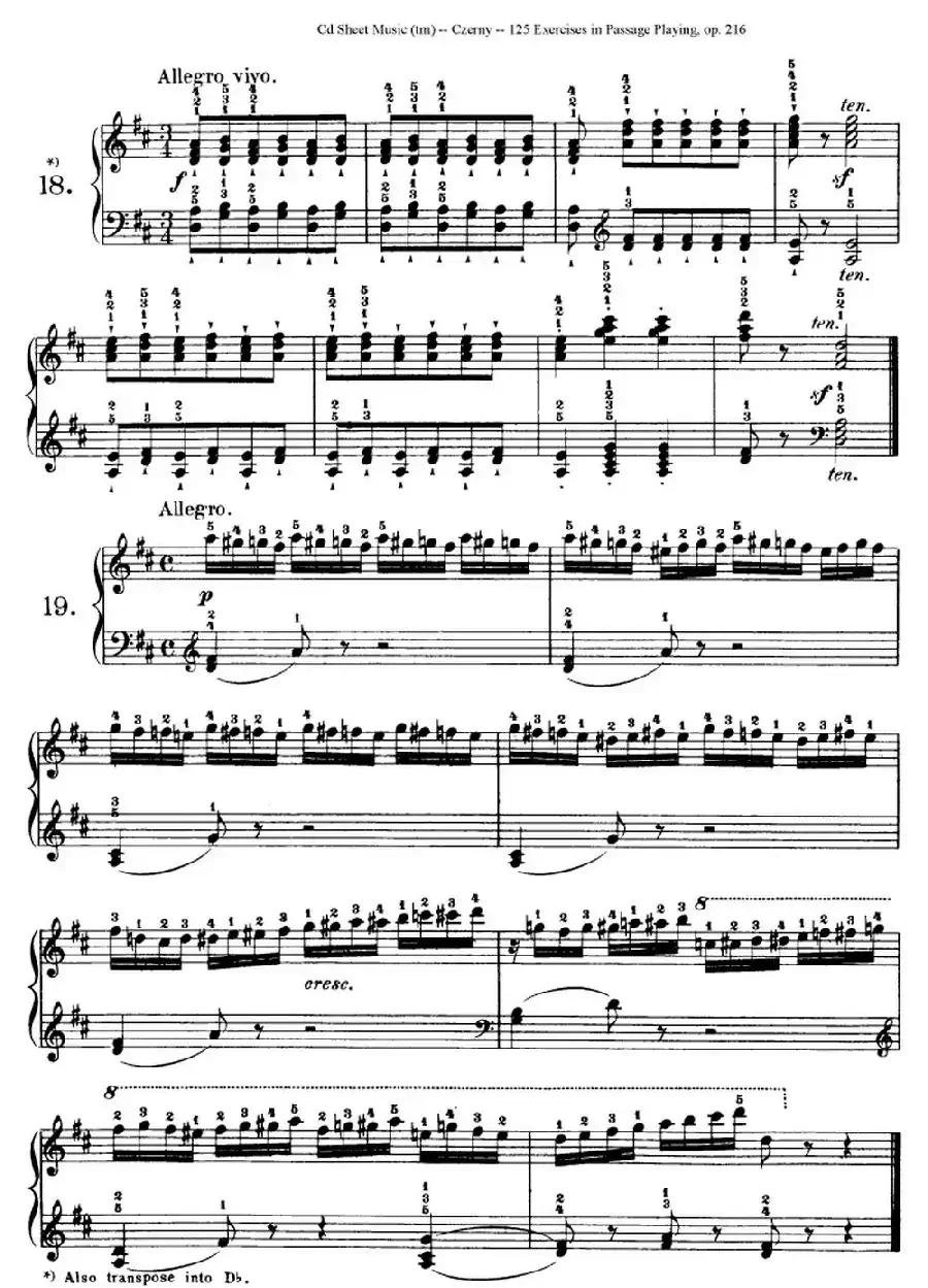 125 Exercises in Passage Playing Op.261（车尔尼125首钢琴短乐句练习曲（1——21））