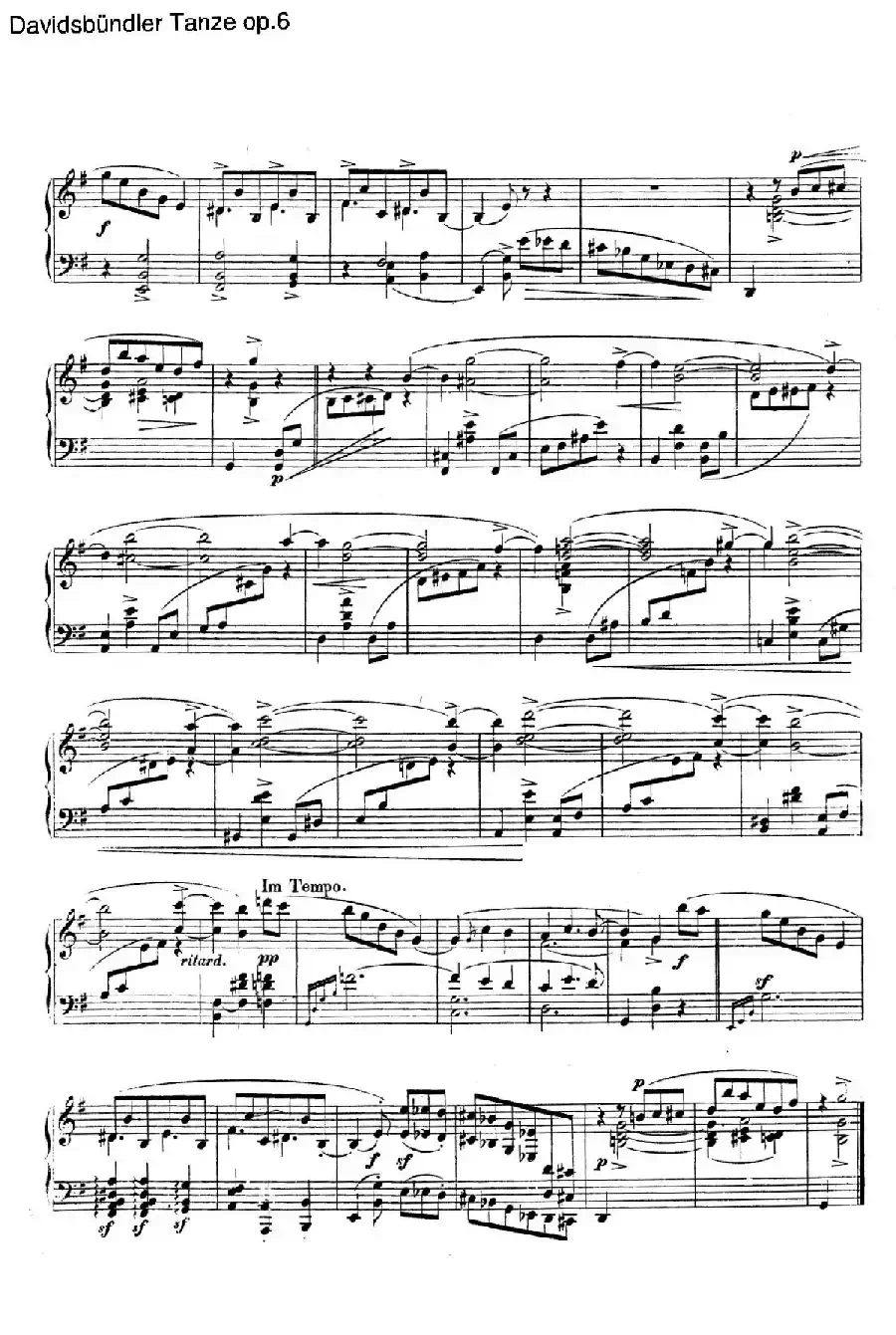 Davidsbundler Tanze Op.6（大卫同盟舞曲）