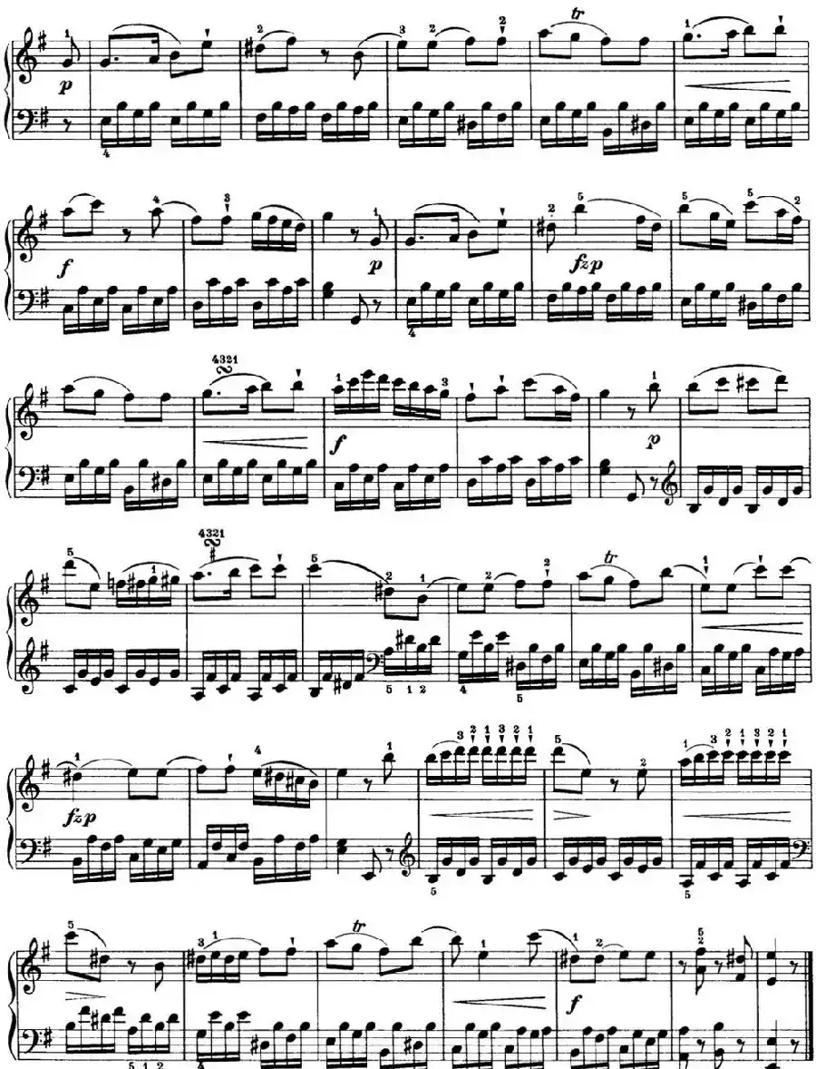 海顿 钢琴奏鸣曲 Hob XVI 34 in E minor