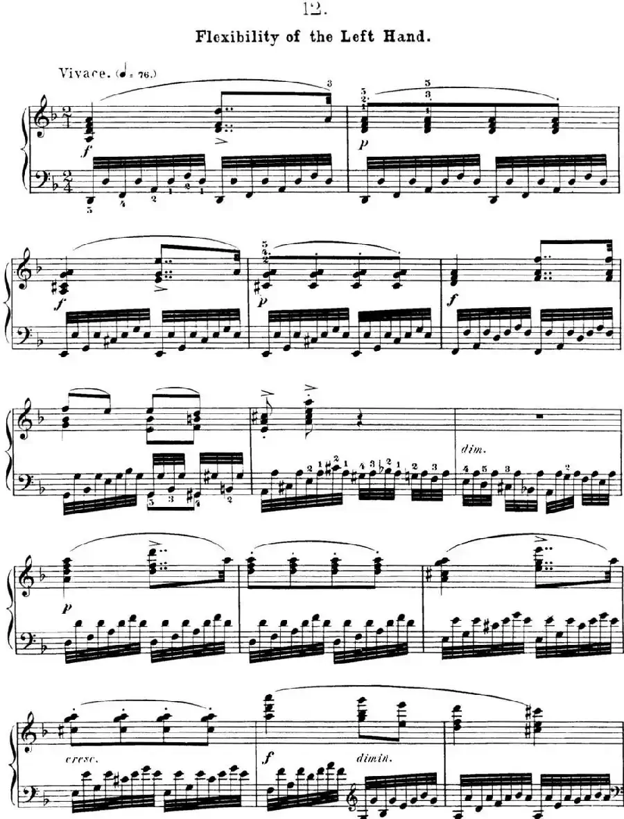 50首车尔尼Op.740钢琴手指灵巧技术练习曲（NO.12）