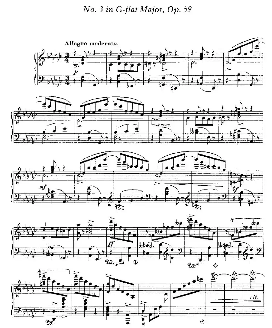 4 Valses Caprice（4首随想圆舞曲）（Op.59 No. 3 in G-flat ​）