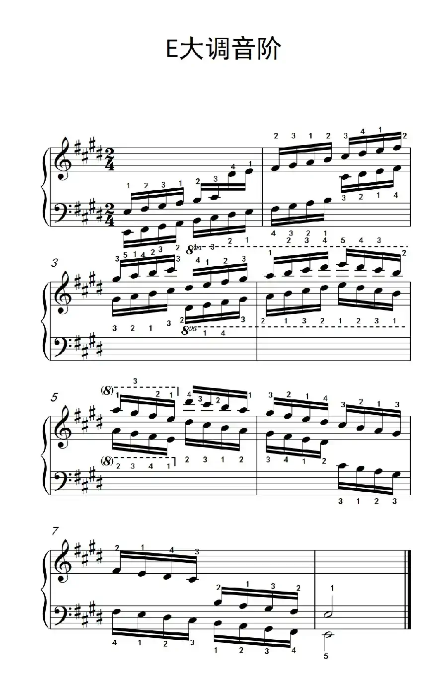 第七集9.E大调音阶（中央音乐学院 钢琴（业余）考级教程 7-9级）