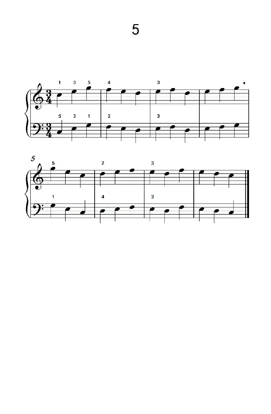 一.非连音练习5（儿童钢琴手指练习 1）