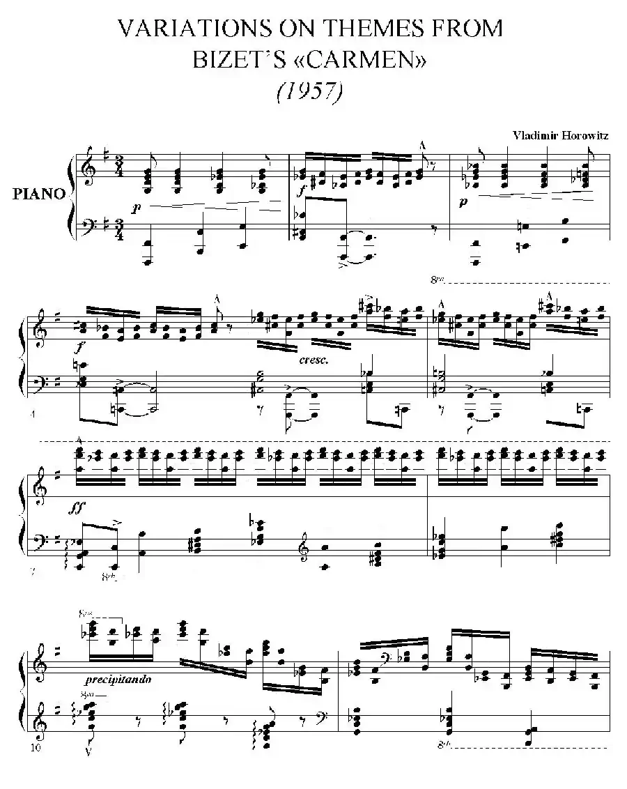 Carmen Variations 12 Pieces（12首卡门主题变奏曲·5）