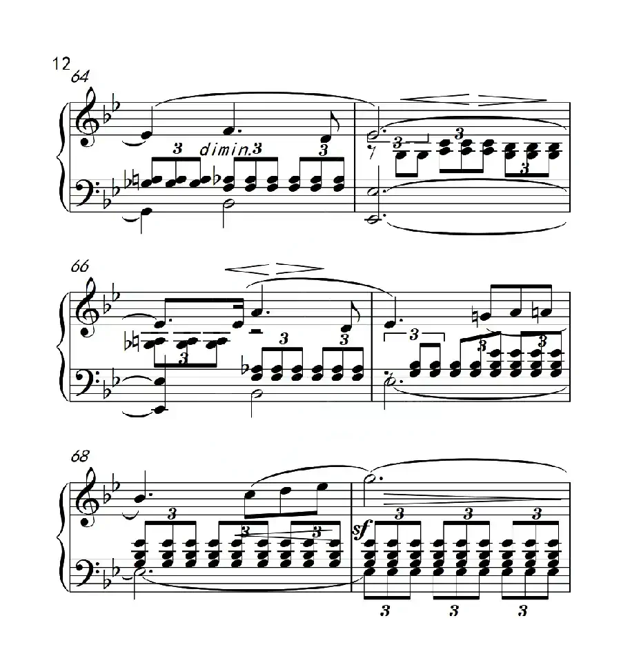 第六级 浮云(中国音乐学院钢琴考级作品1~6级)