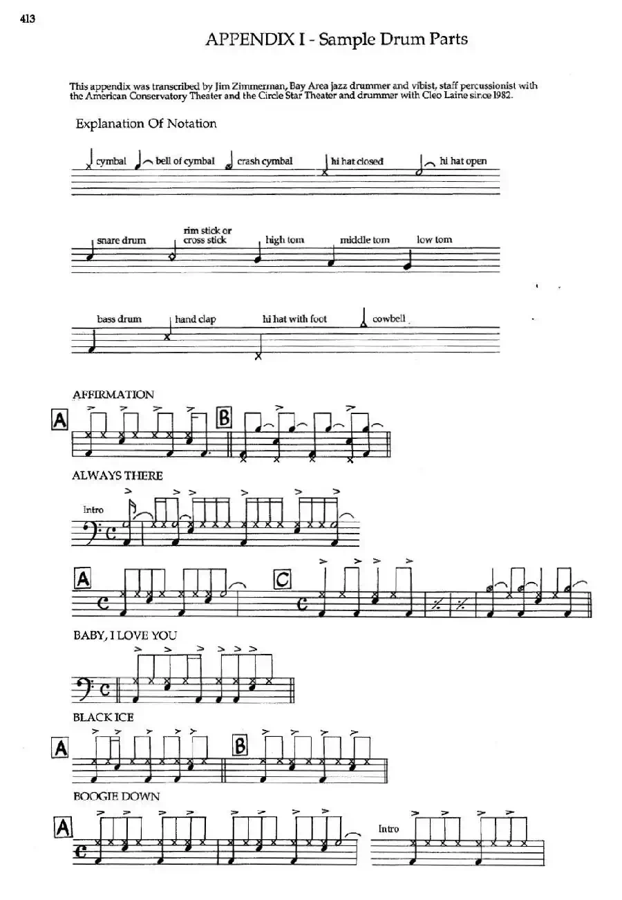 APPENDIXI - sample Drun Parts（爵士钢琴曲）