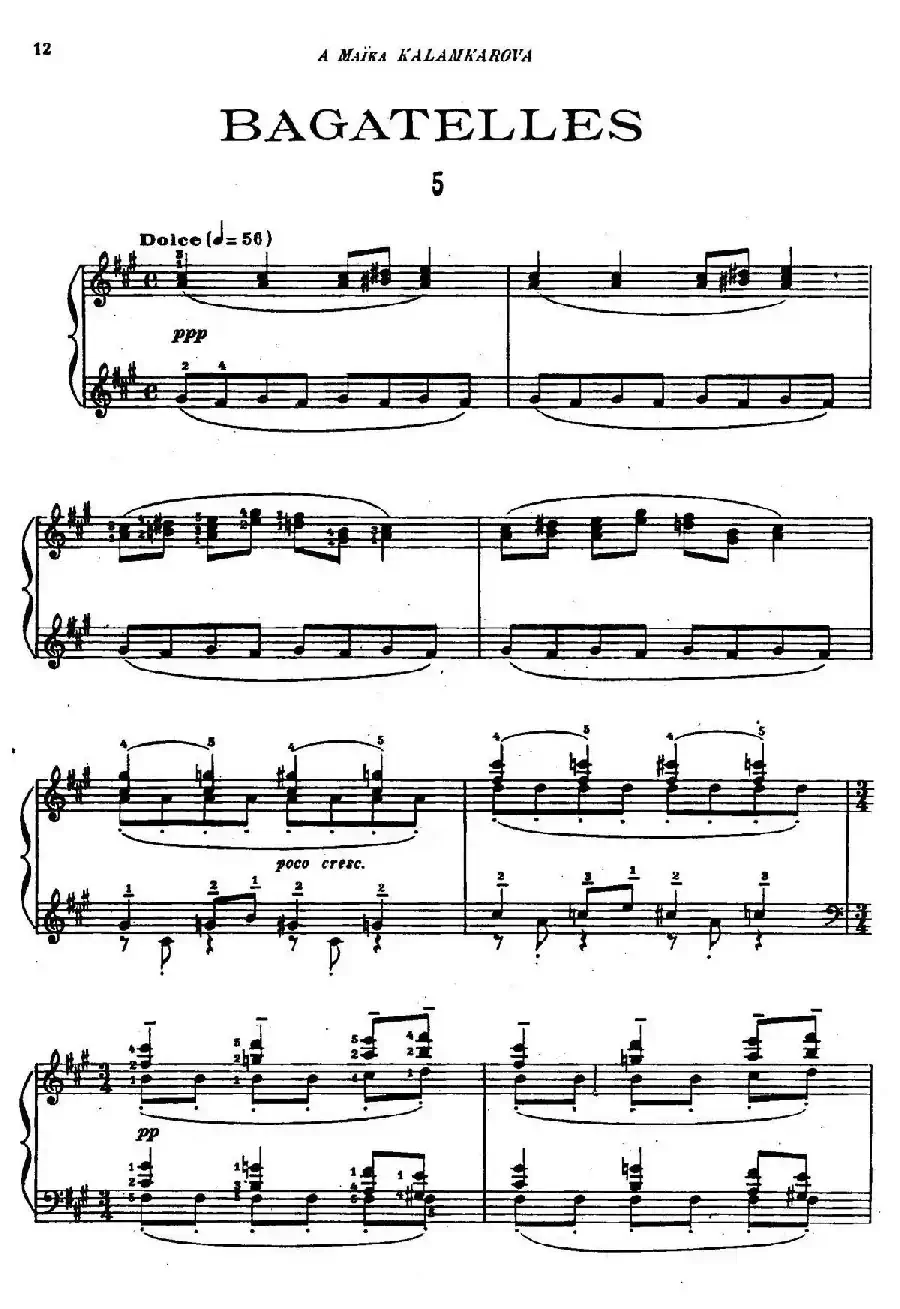 Tcherepnin - 10 Bagatelles Op.5（齐尔品-10首小品·5）