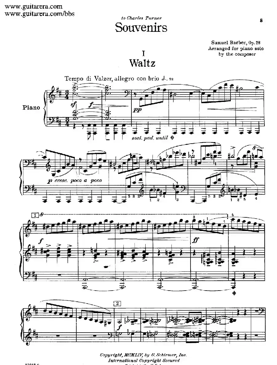 Souvenirs Op.28（纪念曲1. 圆舞曲）