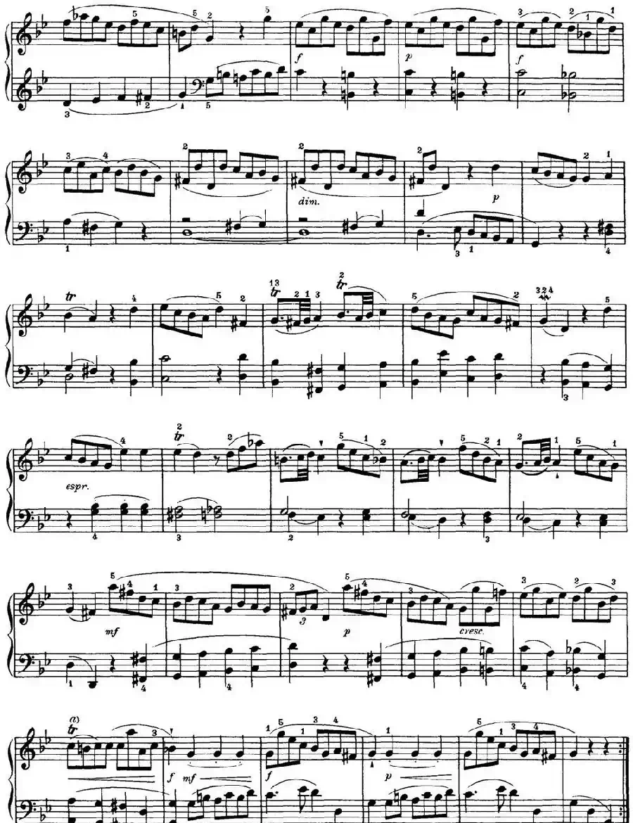 海顿 钢琴奏鸣曲 Hob XVI 11 Divertimento G major