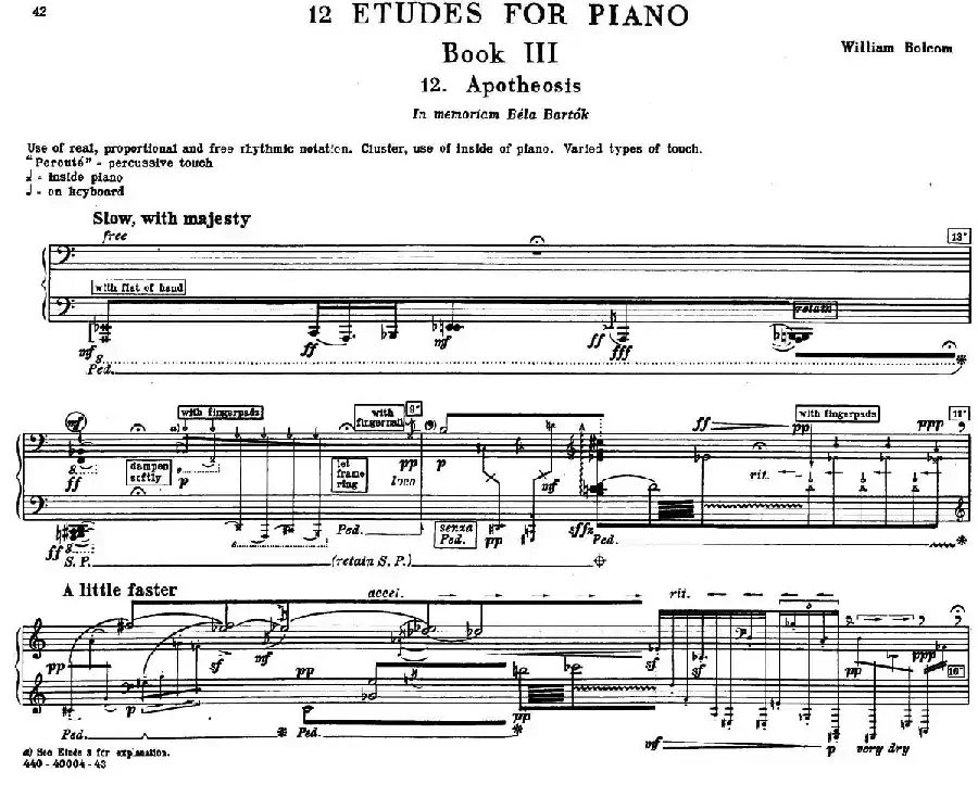 12 Etudes for Piano（博尔科姆12首钢琴练习曲·12）