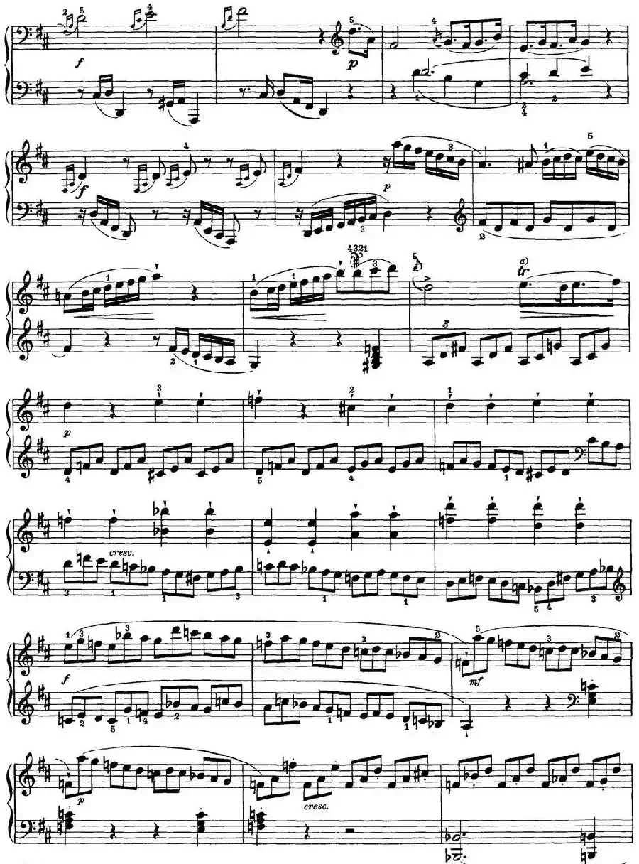 海顿 钢琴奏鸣曲 Hob XVI 51 in D major