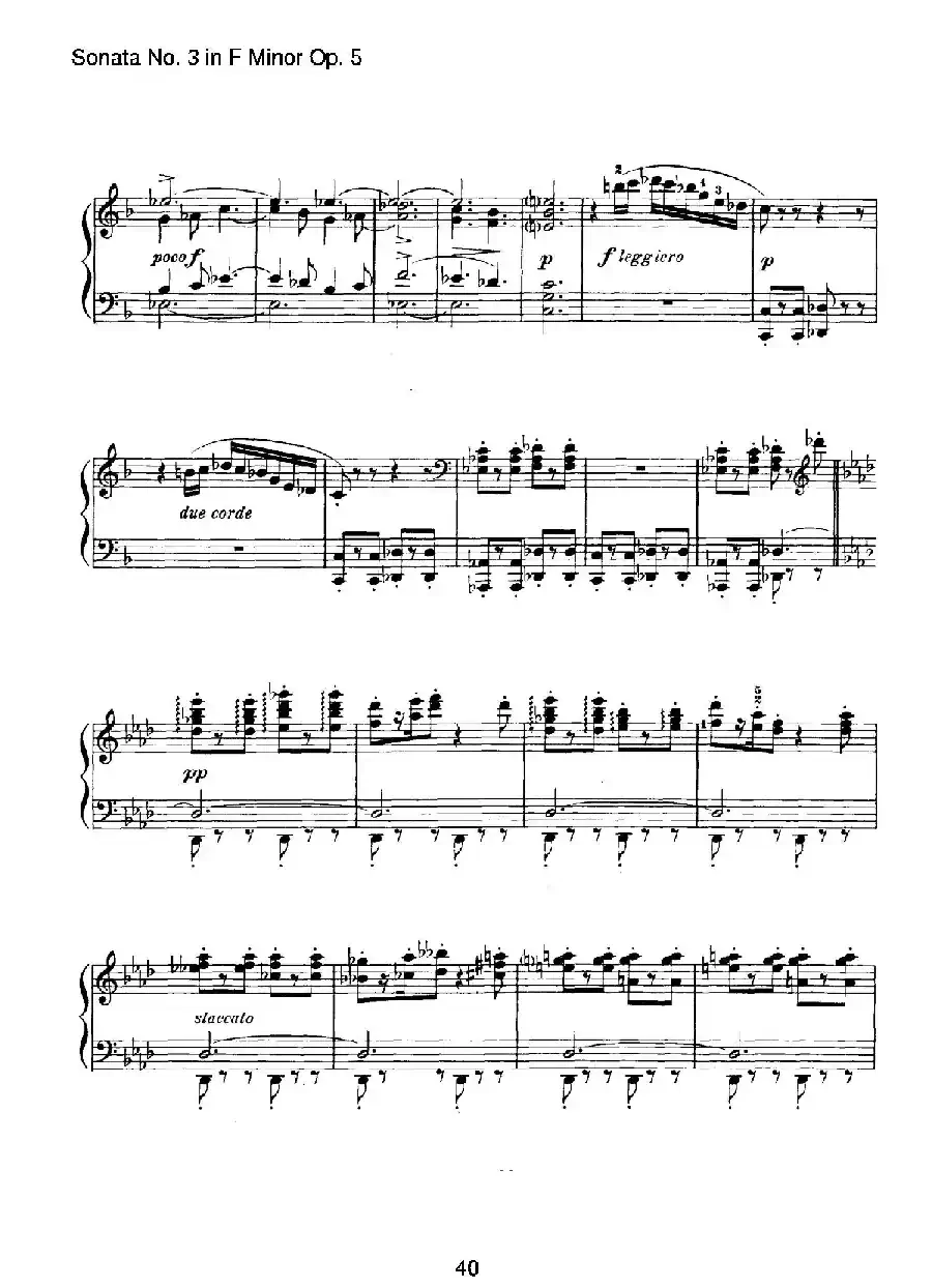 Piano Sonata No.3 in f Minor Op.5（f小调第三钢琴奏鸣曲）