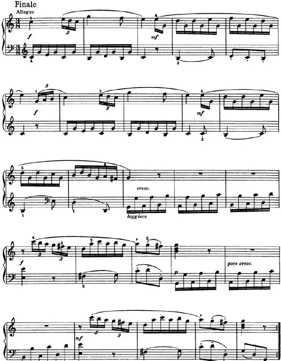 海顿 钢琴奏鸣曲 Hob XVI 7 Divertimento C major