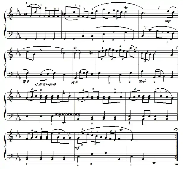 巴赫初级钢琴曲之十八：进行曲