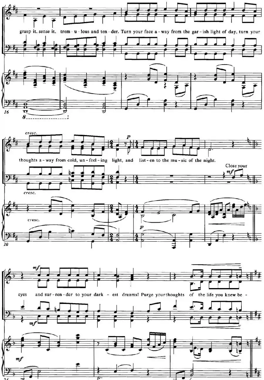 Choral Suite from The Phantom of the Opera（3 THE MUSIC OF THE NIGHT、四重奏）