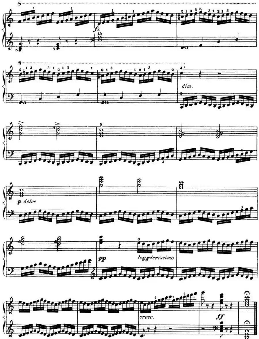 50首车尔尼Op.740钢琴手指灵巧技术练习曲(NO.1)