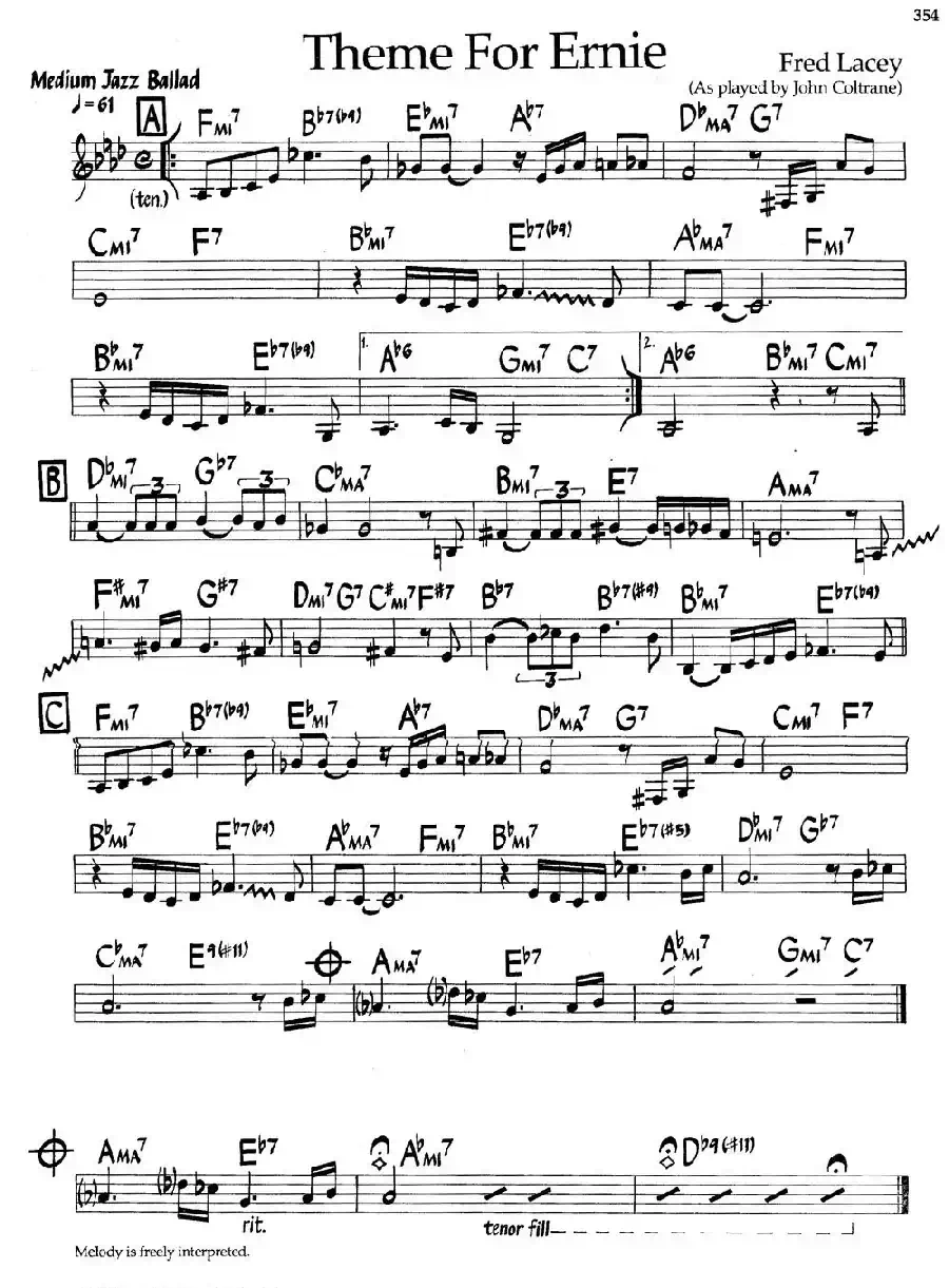 Theme For Ernie（爵士钢琴曲）