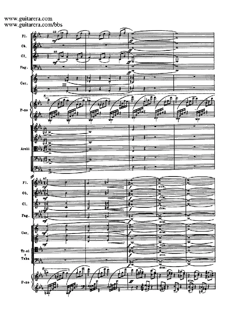 c小调第二钢琴协奏曲 Op.18（第三乐章总谱P13——24）