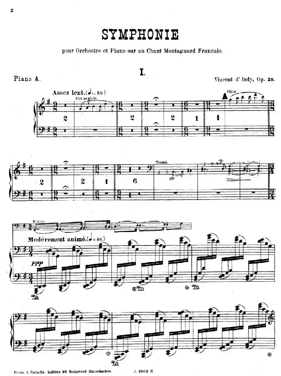 Symphony on a French Mountain Air Op.25（法国山歌交响曲·钢琴独奏·Ⅰ）
