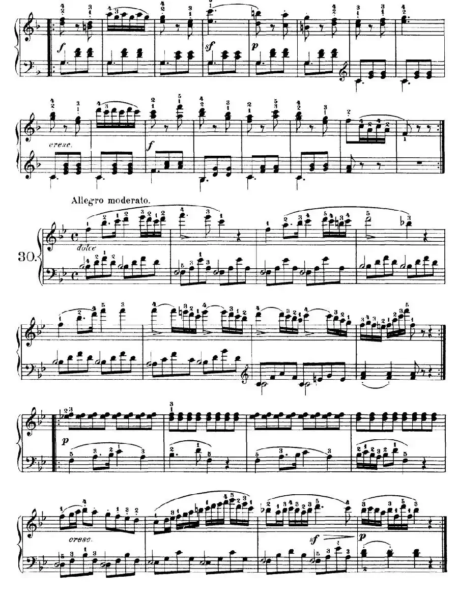 One Hundred and Ten Easy and Progressive Exercises Op.453（车尔尼110首简易练习曲 21——30）