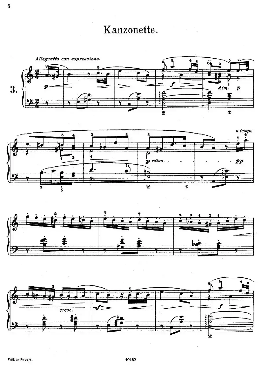 Akvareller Op.19（水彩画·3. 歌谣）