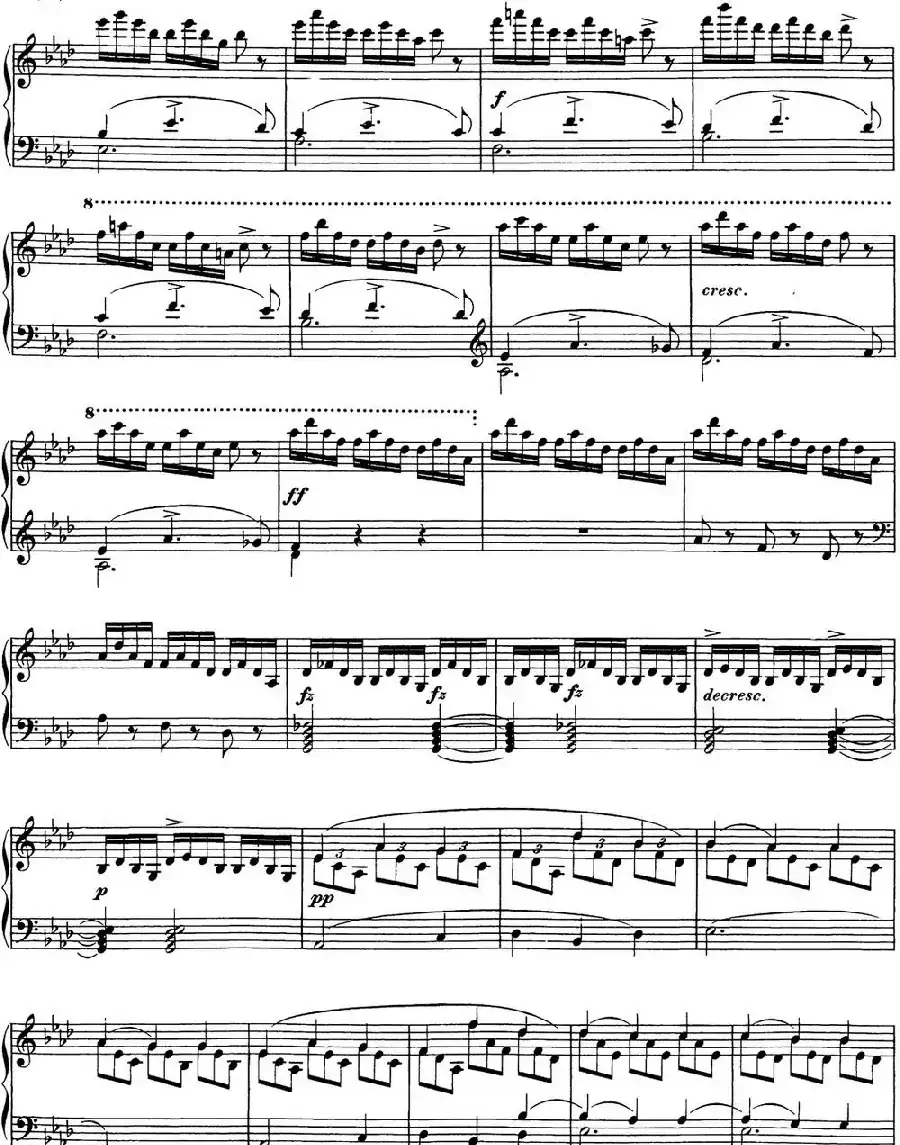 舒伯特降E大调即兴曲D.899，Op.90（NO.4）