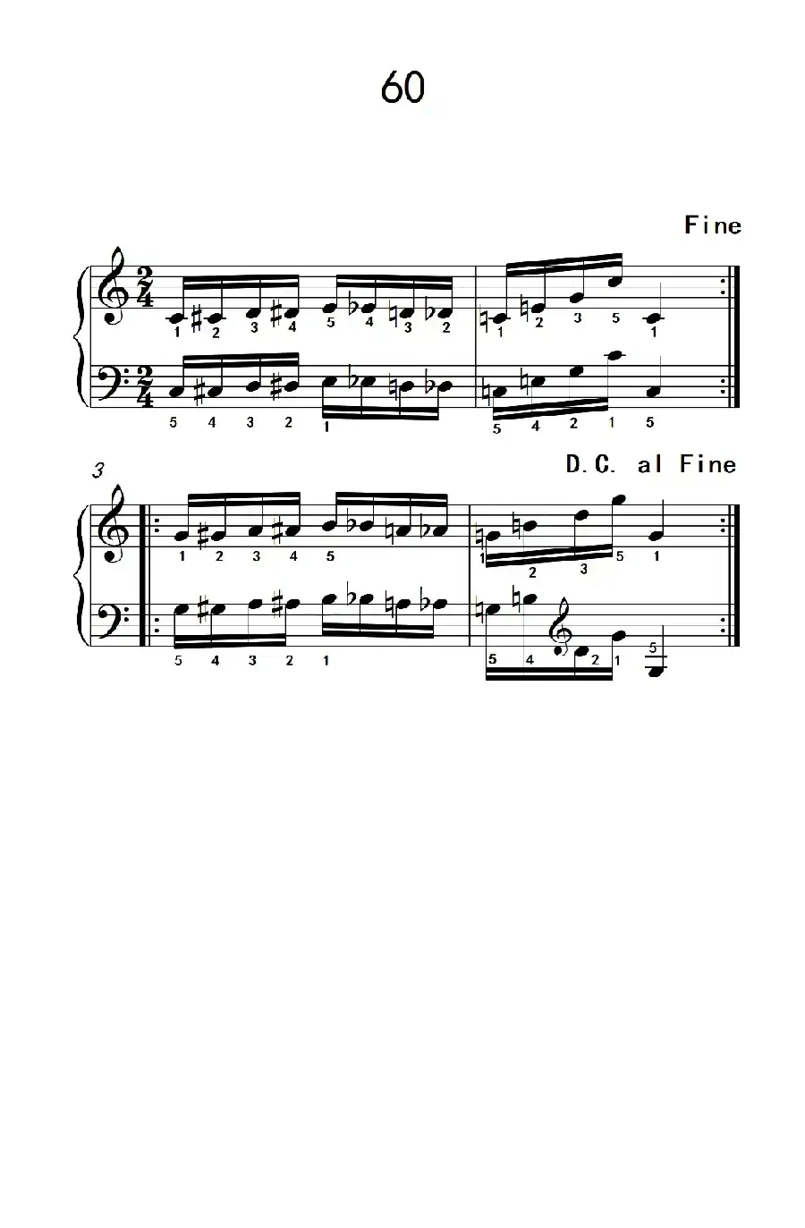 手指伸张及收缩的练习 60(儿童钢琴手指练习 2)