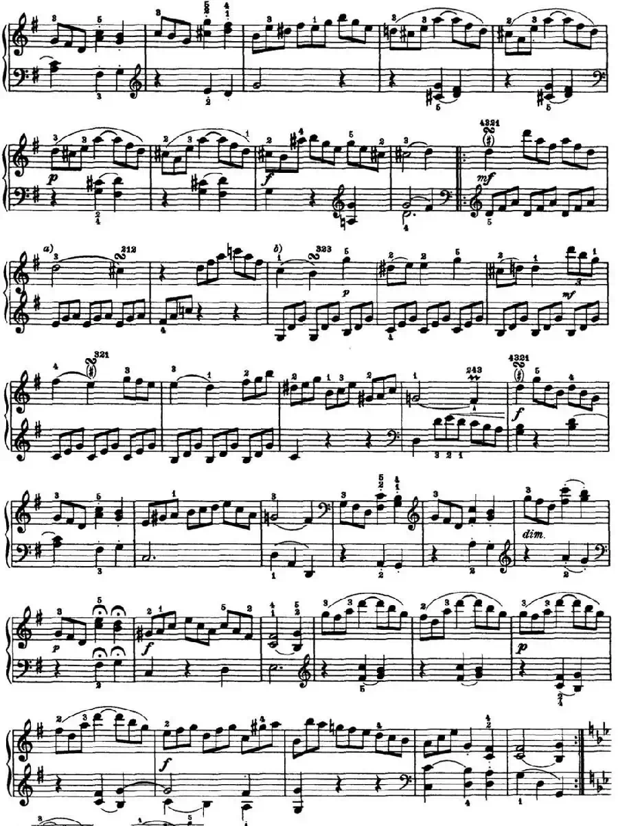 海顿 钢琴奏鸣曲 Hob XVI 27 in G major