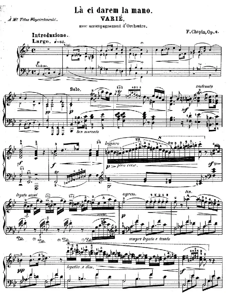降B大调莫扎特主题变奏曲 Op.2（为钢琴与乐队而作）