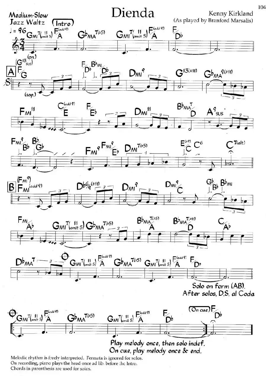 Dienda（爵士钢琴曲）