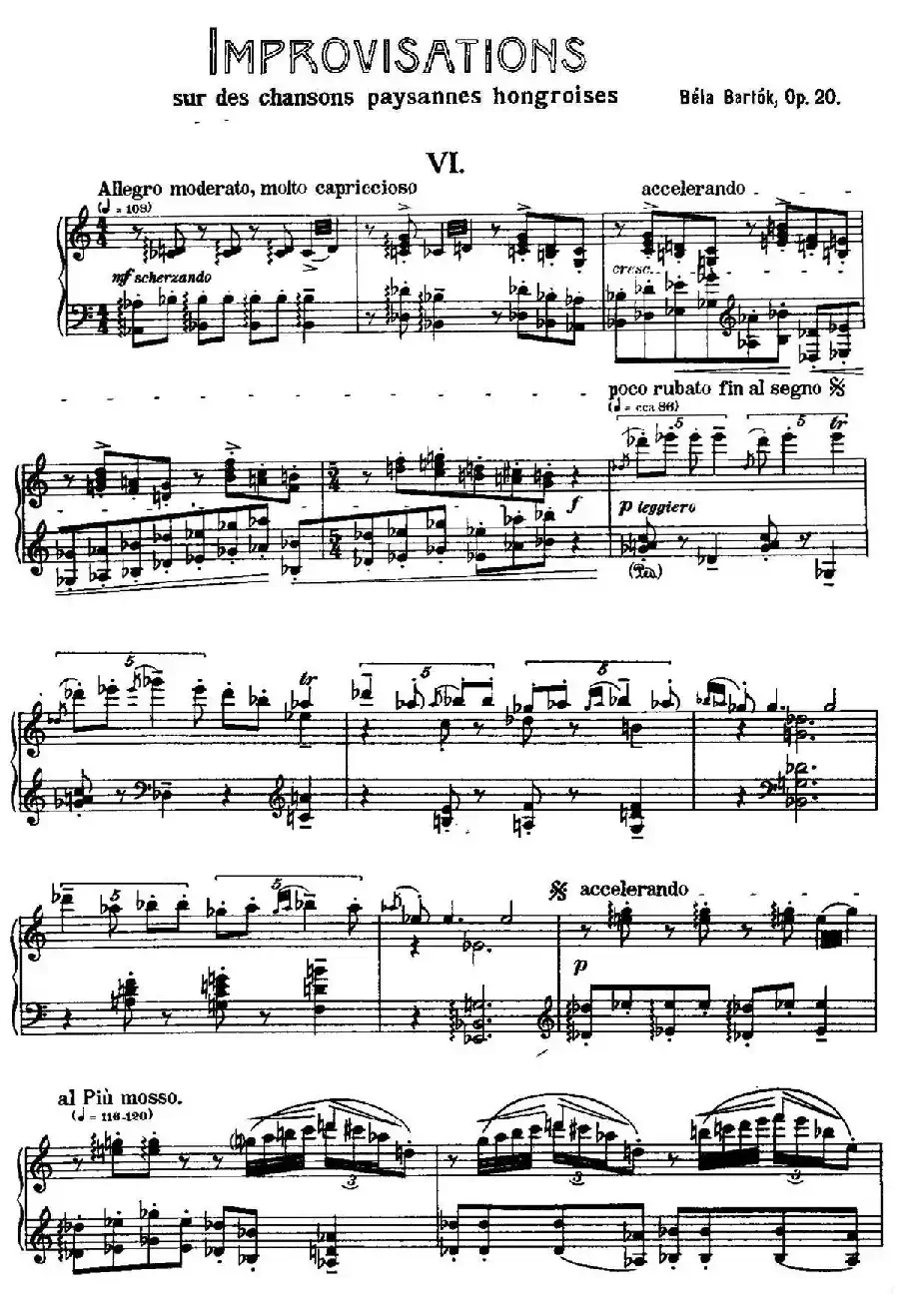 8 Improvisations Op.20（8首匈牙利民歌即兴曲·Ⅵ）
