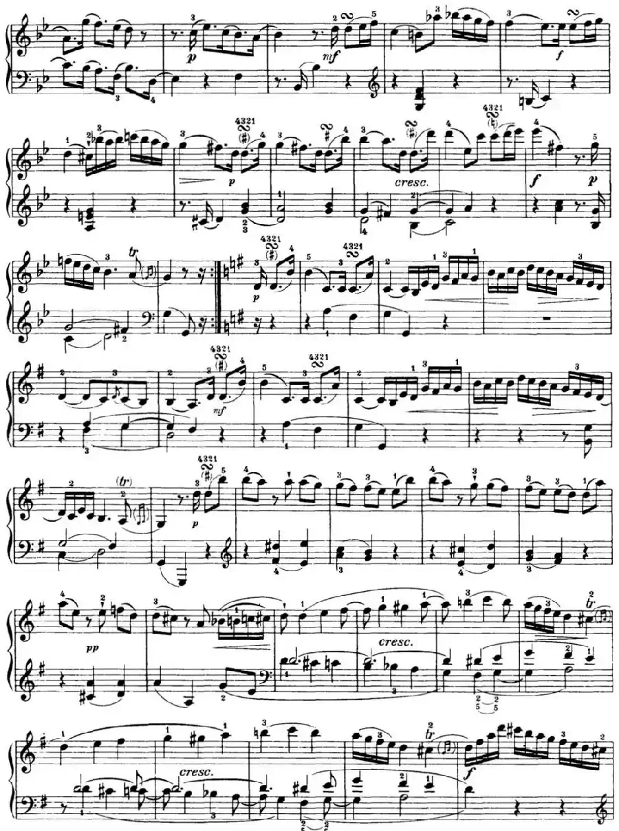 海顿 钢琴奏鸣曲 Hob XVI 44 in G minor