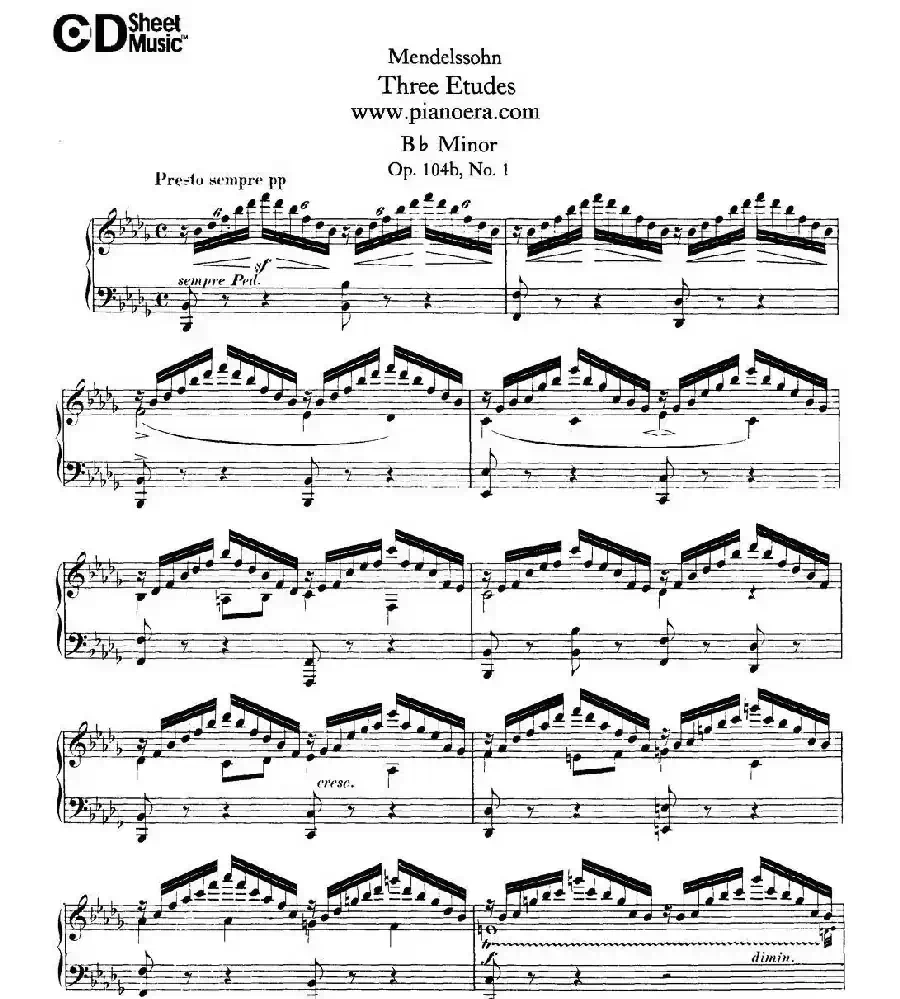 3 Etudes Op.104b（3首练习曲·1）