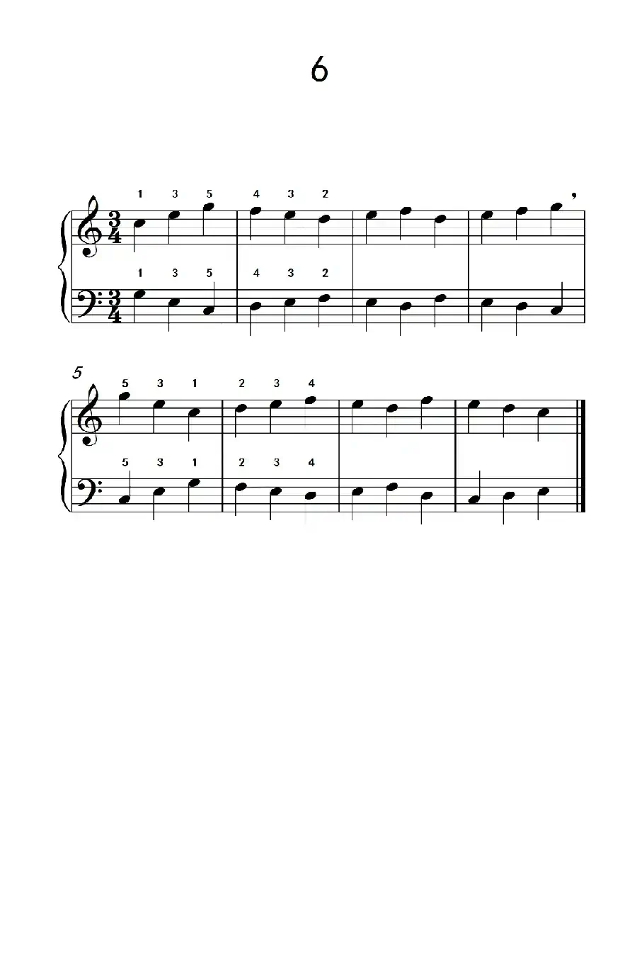 一.非连音练习6(儿童钢琴手指练习 1)