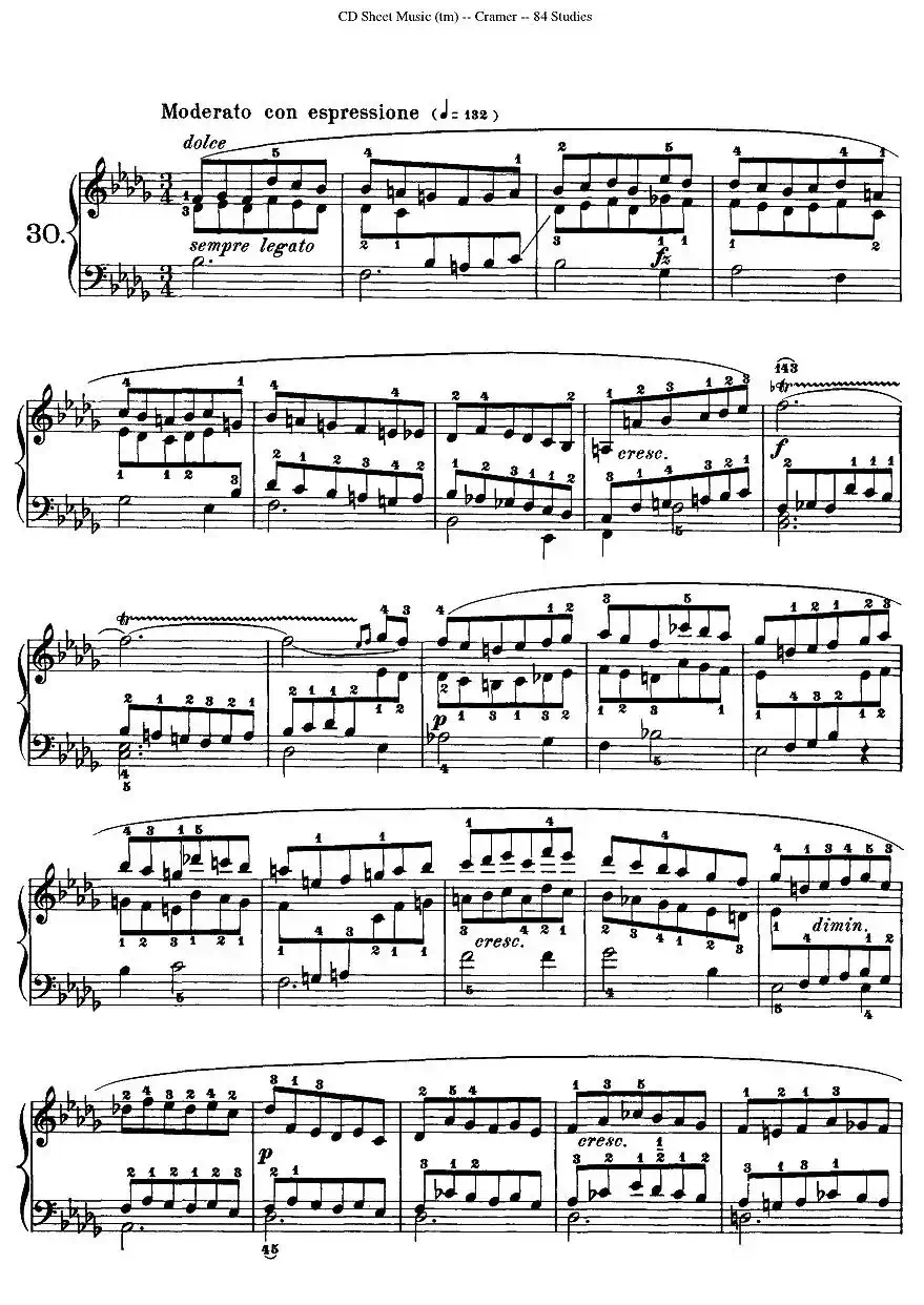 Cramer - 84 exercices（26—30）（克拉莫84首钢琴练习曲）