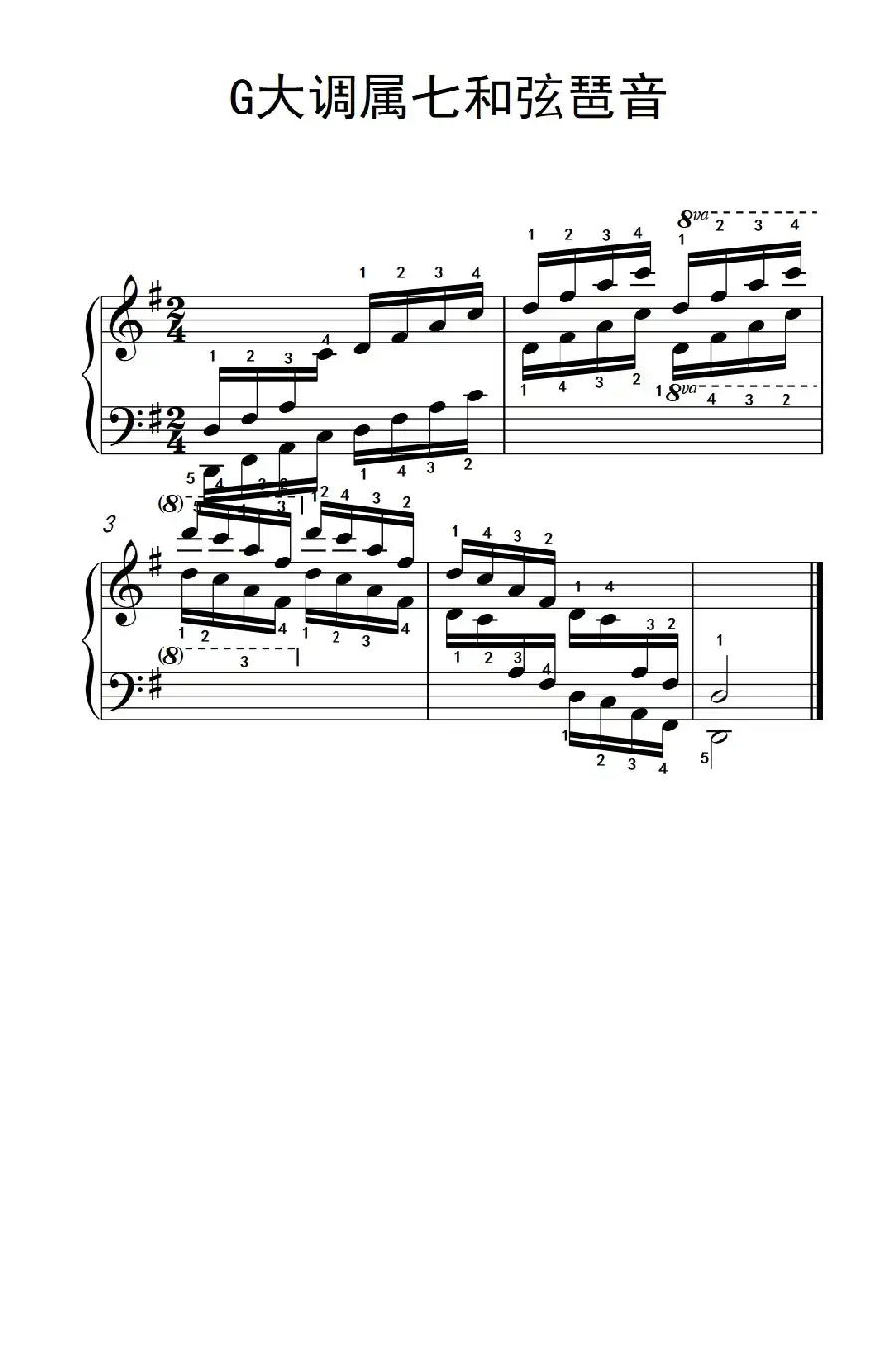 第七集3.G大调属七和弦琶音(中央音乐学院 钢琴(业余)考级教程 7-9级)