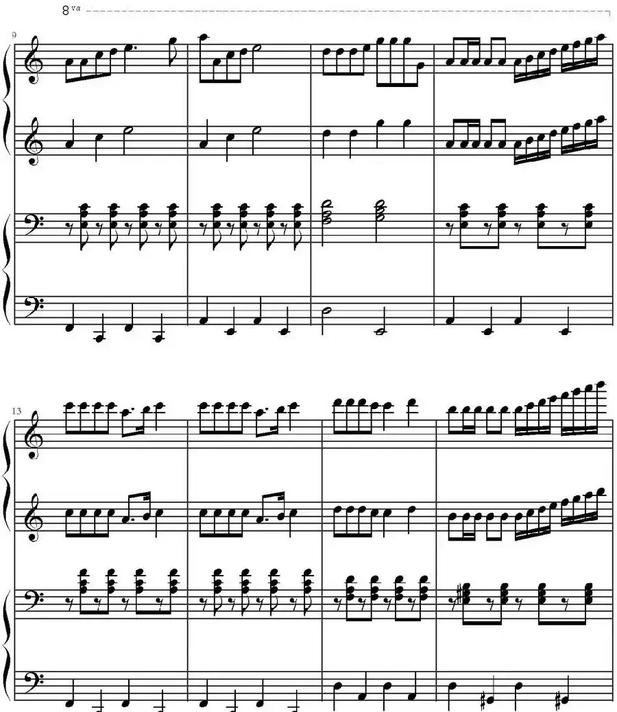 歌声与微笑 （四手联弹）