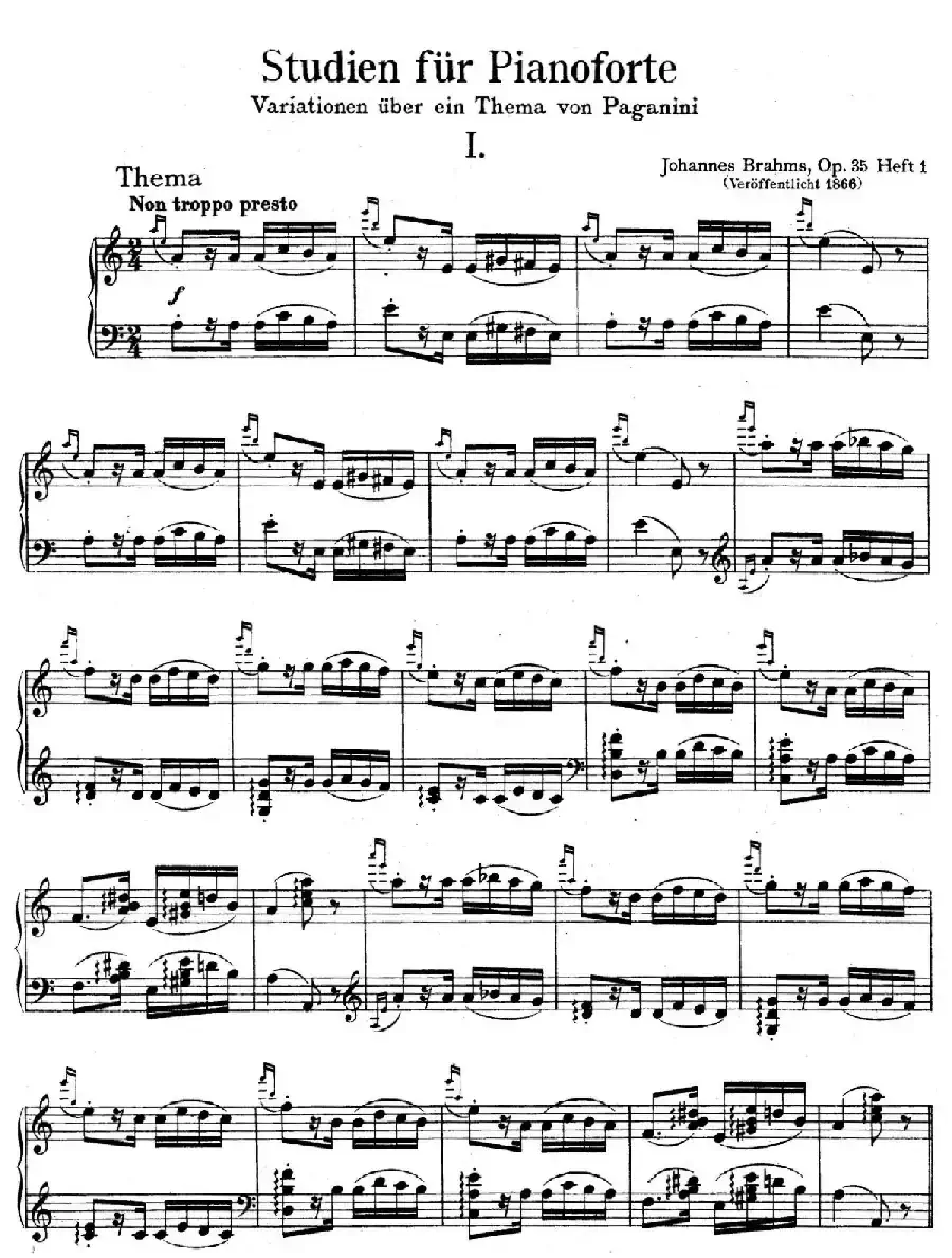 帕格尼尼主题变奏曲（Op.35 Livre1）