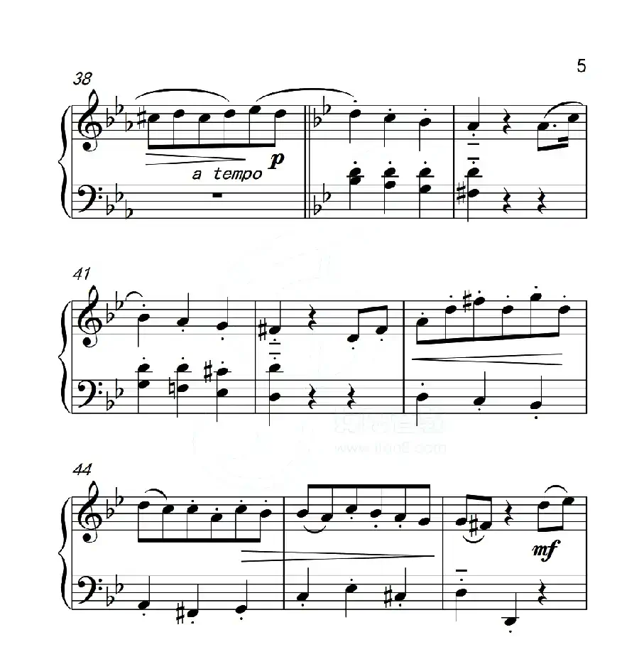 第五级B组 音乐小品(中国音乐学院钢琴考级作品1~6级)