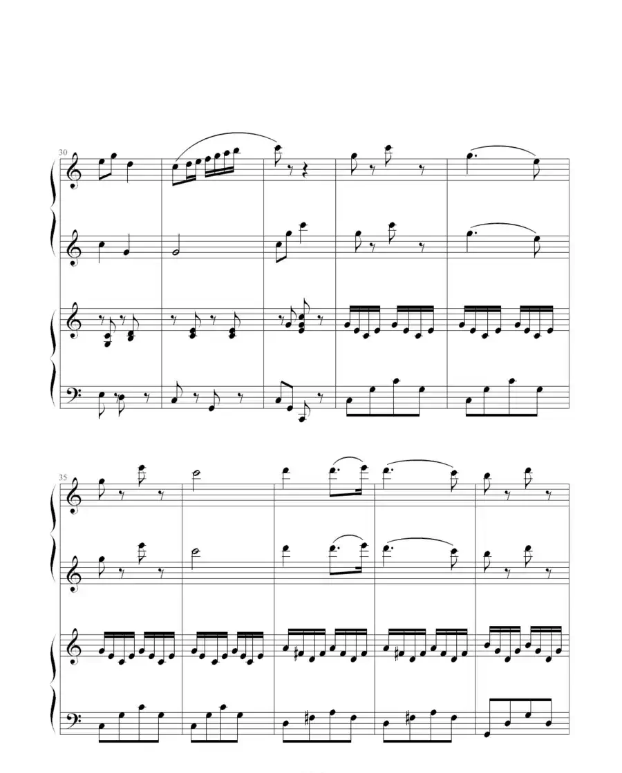 小松树(四手联弹)