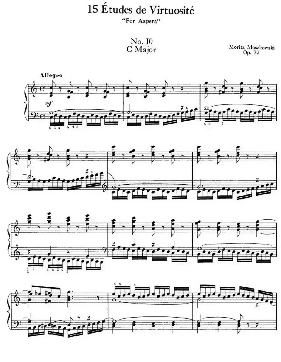 15 Etudes de Virtuosité Op.72 No.10（十五首钢琴练习曲之十）