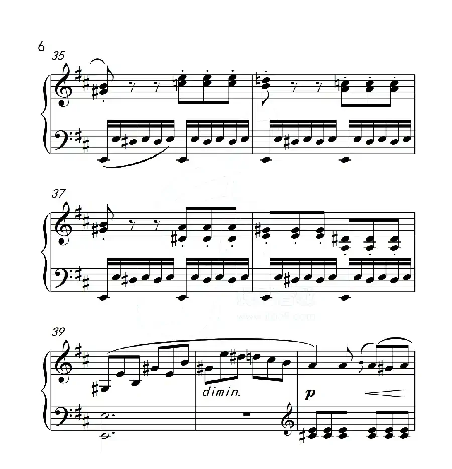 第五级B组 回旋曲(中国音乐学院钢琴考级作品1~6级)