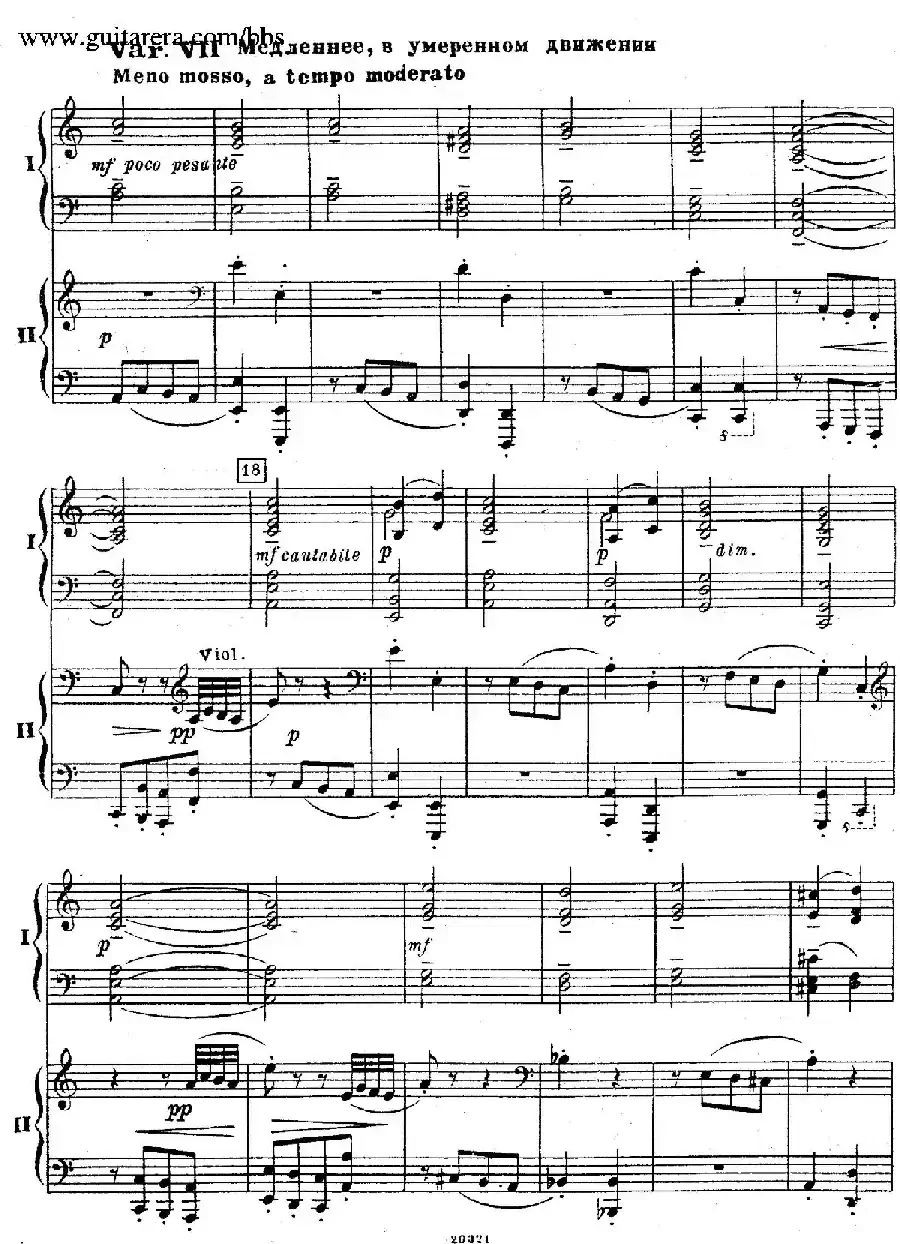 Rhapsody On A Theme Of Paganini Op.43（帕格尼尼主题狂想曲·双钢琴）（P1——20）