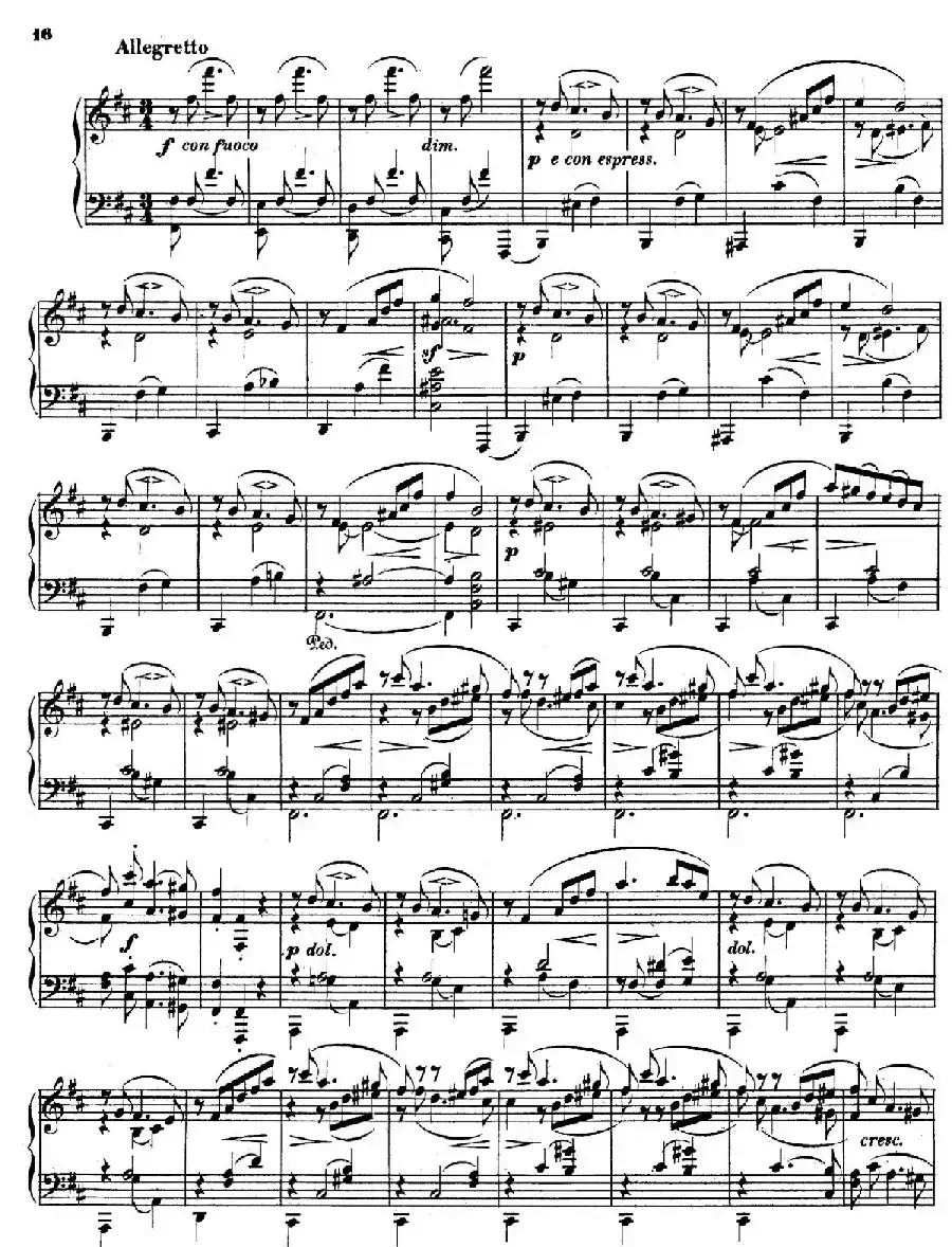 Piano Sonata in e Minor Op.28（e小调钢琴奏鸣曲）